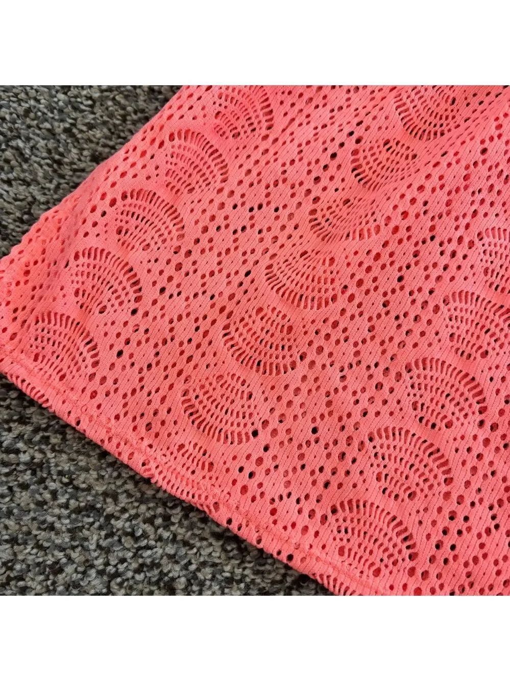Swim Suit Cover-up Girl’s Coral Lace Top Size 6-6x
